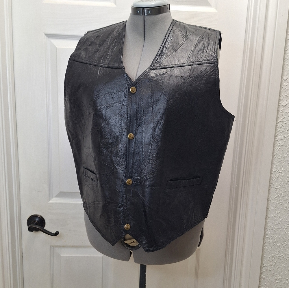 South West Territory Black Leather Vest